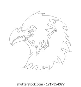 Hand drawn abstract portrait of an eagle. Vector stylized illustration for tattoo, logo, wall decor, T-shirt print design or outwear. This drawing would be nice to make on the fabric or canvas.