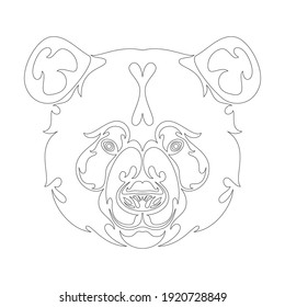 Hand drawn abstract portrait of a panda. Vector stylized illustration for tattoo, logo, wall decor, T-shirt print design or outwear. This drawing would be nice to make on the fabric or canvas.