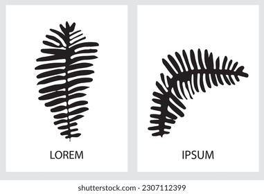 Hand drawn abstract poster with floral elements for poster banner advertising Natural element botanical cards