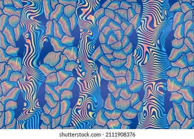 Hand Drawn Abstract Psychedelic Background With Liquify Lines. Vector Illustration