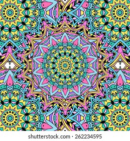 Hand drawn abstract psychedelic background ornament illustration concept. Lace pattern design. Vector decorative card or invitation design traditional, Islam, arabic, indian, ottoman motifs, elements.