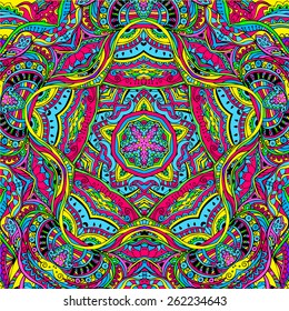 Hand drawn abstract psychedelic background ornament illustration concept. Lace pattern design. Vector decorative card or invitation design traditional, Islam, arabic, indian, ottoman motifs, elements.