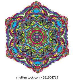 Hand drawn abstract psychedelic background ornament illustration concept. Lace pattern design. Vector decorative card or invitation design traditional, Islam, arabic, indian, ottoman motifs, elements.