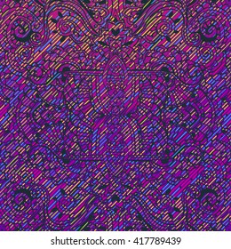 Hand drawn abstract psychedelic background ornament illustration concept. Lace pattern design. Vector decorative card or invitation design traditional, Islam, arabic, indian, ottoman motifs, elements.