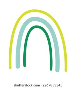 Hand drawn abstract rainbow flat icon. Vector illustration