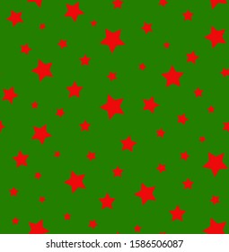 Hand Drawn Abstract Random Stars Repeating Vector Pattern Isolated Background