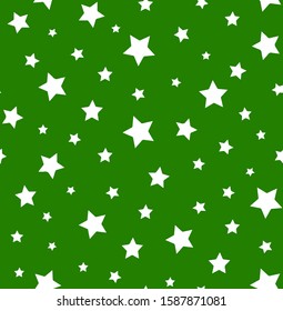 Hand Drawn Abstract Random Stars Repeating Vector Pattern Isolated Background