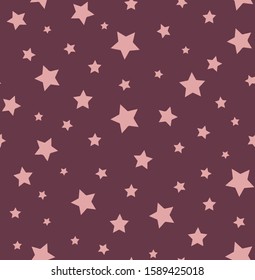 Hand Drawn Abstract Random Stars Repeating Vector Pattern Isolated Background