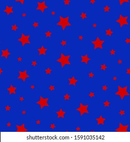 Hand Drawn Abstract Random Stars Repeating Vector Pattern Isolated Background