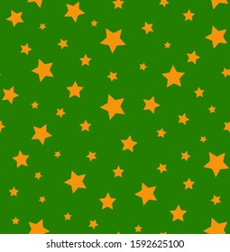 Hand Drawn Abstract Random Stars Repeating Vector Pattern Isolated Background