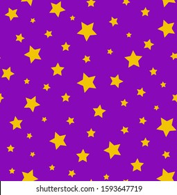 Hand Drawn Abstract Random Stars Repeating Vector Pattern Isolated Background