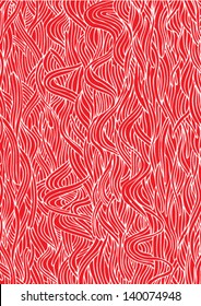 Hand drawn abstract red waves background