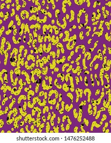 Hand Drawn Abstract Repeating Leopard Skin Vector Pattern Isolated Background