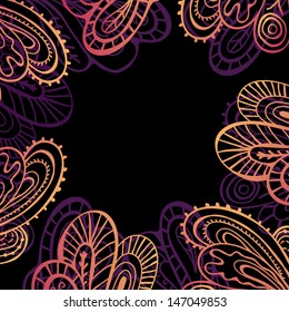 Hand drawn abstract retro background