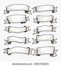 Hand drawn Abstract Ribbon Elements - Vector Design