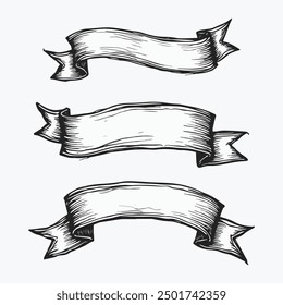 Hand drawn Abstract Ribbon Elements - Vector Design