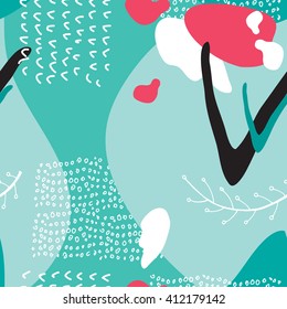 Hand drawn abstract seamless background pattern Modern experimental design