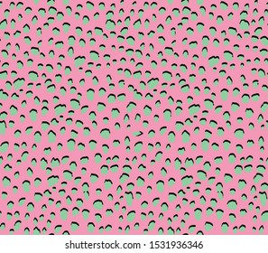 Hand Drawn Abstract Seamless Leopard Cheetah Skin Shapes Vector Pattern Isolated Background 