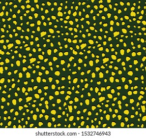 Hand Drawn Abstract Seamless Leopard Cheetah Skin Shapes Vector Pattern Isolated Background 
