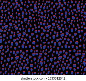 Hand Drawn Abstract Seamless Leopard Cheetah Skin Shapes Vector Pattern Isolated Background 