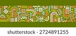 Hand drawn abstract seamless pattern, ethnic background, simple style - great for textiles, banners, wallpapers, wrapping - vector design 
