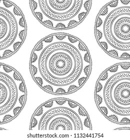 Hand drawn abstract seamless pattern. Ornate fancy background.