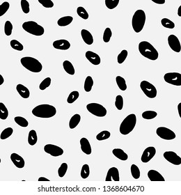 Hand drawn abstract seamless pattern. Doodle stains background. Seamless cute illustration. Trendy textile, fabric, wrapping.