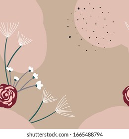 Hand drawn abstract seamless pattern. Minimalism and simplicity shape design. Can use for print, template, fabric, presentation, textile, banner, poster, wallpaper