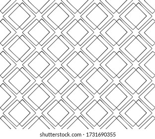Hand drawn abstract seamless pattern with rhombs, doodle. Vector illustration. EPS 10