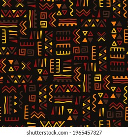 Hand drawn  abstract seamless pattern, ethnic background, african style - great for textiles, banners, wallpapers, wrapping - vector design