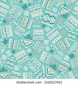 Handgezeichnet abstraktes, nahtloses Muster, ethnischer Hintergrund, afrikanischer Stil - ideal für Textilien, Banner, Wallpaper, Umhüllung - Vektordesign