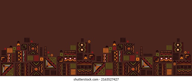 Patrón abstracto sin costuras dibujado a mano, origen étnico, estilo africano - genial para textiles, banners, papel pintado, envoltura - diseño vectorial