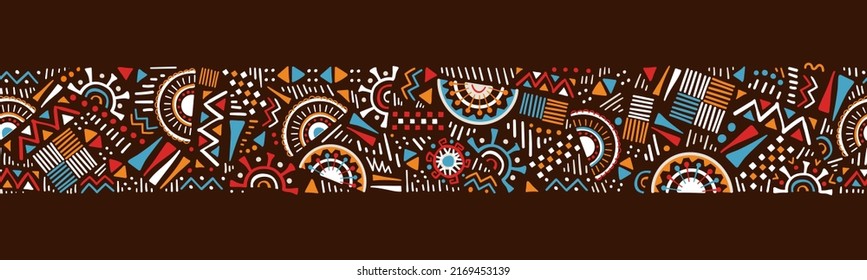 Hand drawn  abstract seamless pattern, ethnic background, simple style - great for textiles, banners, wallpapers, wrapping - vector design - Shutterstock ID 2169453139