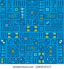 Patrón abstracto sin costuras dibujado a mano, fondo étnico, estilo simple - genial para textiles, banners, papel pintado, envoltura - diseño vectorial