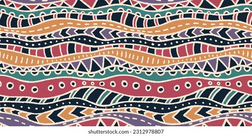 Hand drawn  abstract seamless pattern, ethnic background, african style - great for textiles, banners, wallpapers, wrapping - vector design