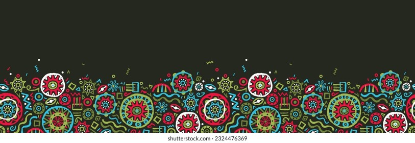  Hand drawn abstract seamless pattern, ethnic background, simple style - great for textiles, banners, wallpapers, wrapping - vector design
