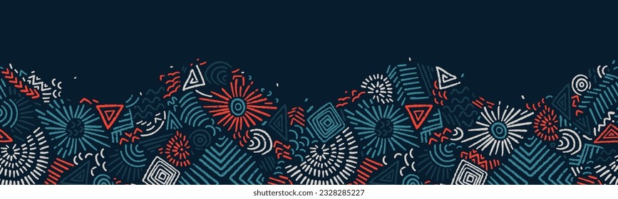  Hand drawn abstract seamless pattern, ethnic background, simple style - great for textiles, banners, wallpapers, wrapping - vector design 