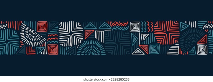  Hand drawn abstract seamless pattern, ethnic background, simple style - great for textiles, banners, wallpapers, wrapping - vector design 