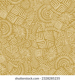  Hand drawn abstract seamless pattern, ethnic background, simple style - great for textiles, banners, wallpapers, wrapping - vector design 