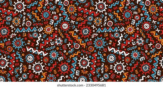 Hand drawn abstract seamless pattern, ethnic background, simple style - great for textiles, banners, wallpapers, wrapping - vector design 