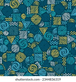  Hand drawn abstract seamless pattern, ethnic background, simple style - great for textiles, banners, wallpapers, wrapping - vector design 