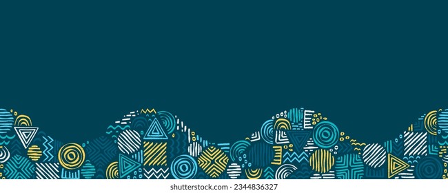  Hand drawn abstract seamless pattern, ethnic background, simple style - great for textiles, banners, wallpapers, wrapping - vector design 