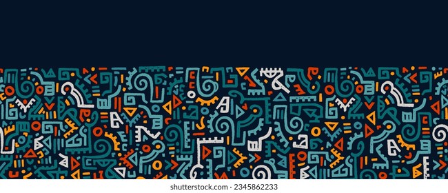  Hand drawn abstract seamless pattern, ethnic background, simple style - great for textiles, banners, wallpapers, wrapping - vector design 