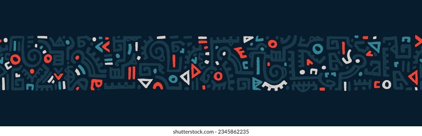  Hand drawn abstract seamless pattern, ethnic background, simple style - great for textiles, banners, wallpapers, wrapping - vector design 