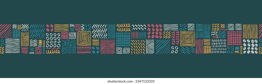  Hand drawn abstract seamless pattern, doodle background, simple style - great for textiles, banners, wallpapers, wrapping - vector design 