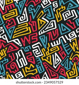 Hand drawn abstract seamless pattern, ethnic background, simple style - great for textiles, banners, wallpapers, wrapping - vector design 