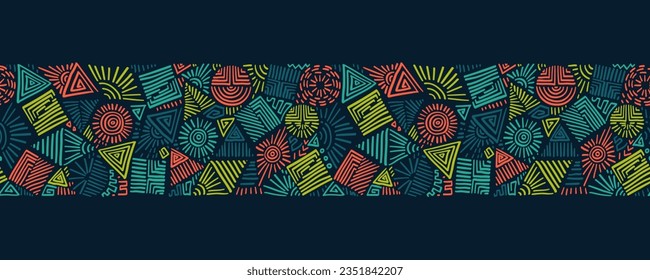  Hand drawn abstract seamless pattern, ethnic background, simple style - great for textiles, banners, wallpapers, wrapping - vector design 