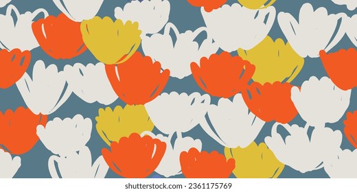 Hand drawn abstract seamless pattern. Modern collage seamless print. Fashionable template for design.
