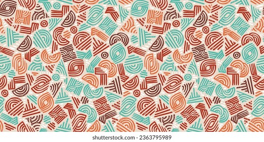  Hand drawn abstract seamless pattern, ethnic background, simple style - great for textiles, banners, wallpapers, wrapping - vector design 