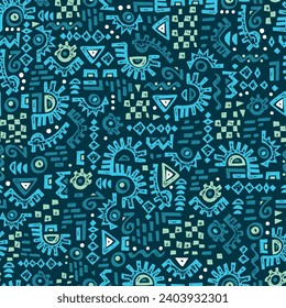 Hand drawn abstract seamless pattern, ethnic background, simple style - great for textiles, banners, wallpapers, wrapping - vector design
